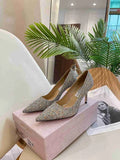85mm Glitter Fabric Pumps X29230