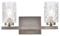 2 Lights Bath Sconce in Stain Nickel with Clear Shade U3859