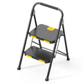 4 Step Steel Step Stool with Handrail Black L6940