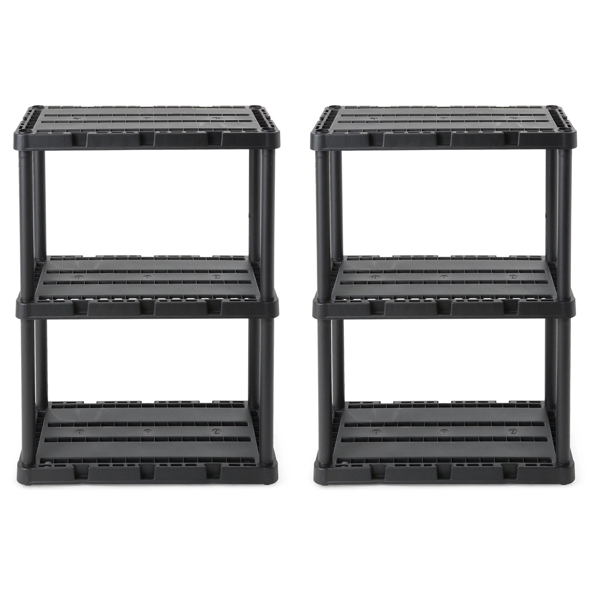 3 Shelf Light Duty Storage Unit 24 x 12 x 33", Black 2 Pack G41535