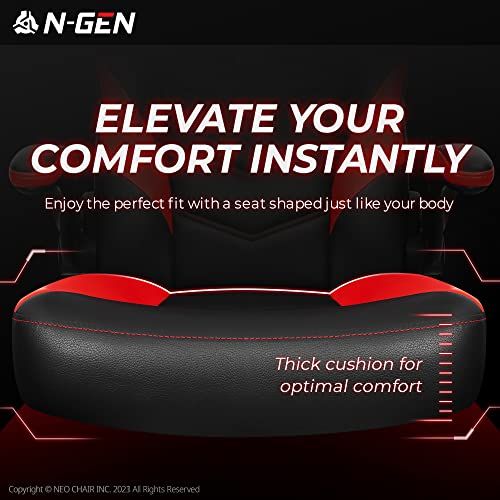 Black Ergonomic PU Leather Gaming Chair with Lumbar Support A70054