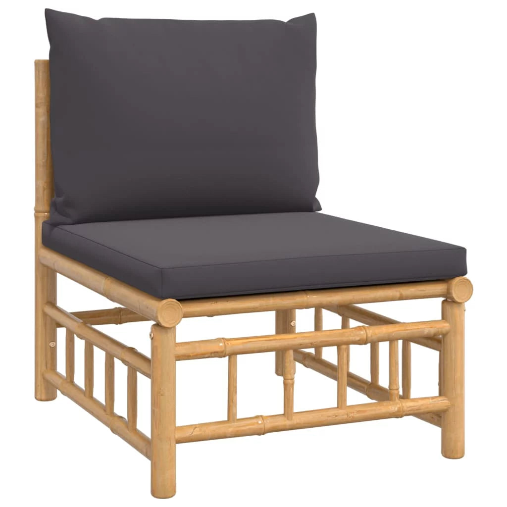 7 Piece Patio Set with Dark Gray Cushions T542