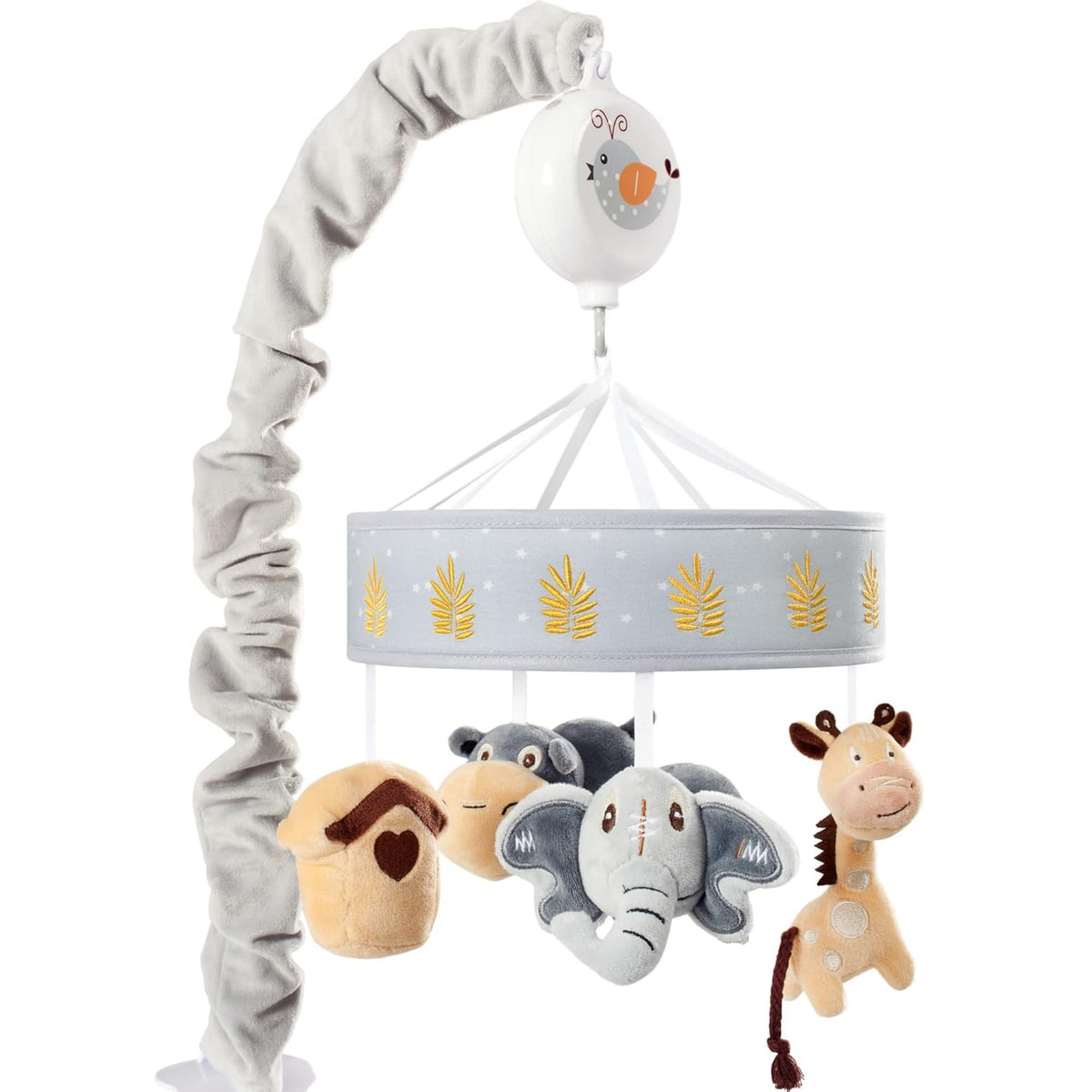 Gray Tan Jungle Animal Baby Crib Mobile W7355