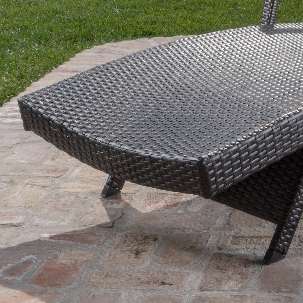 Gray 3-Piece Outdoor Wicker Chaise Lounge Set N34273