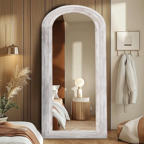 Arched Full Length Mirror with Solid Wood Frame Y914