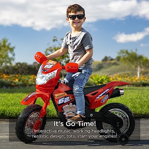 6V Kids Ride On Motorcycle with Training Wheels Black Q228