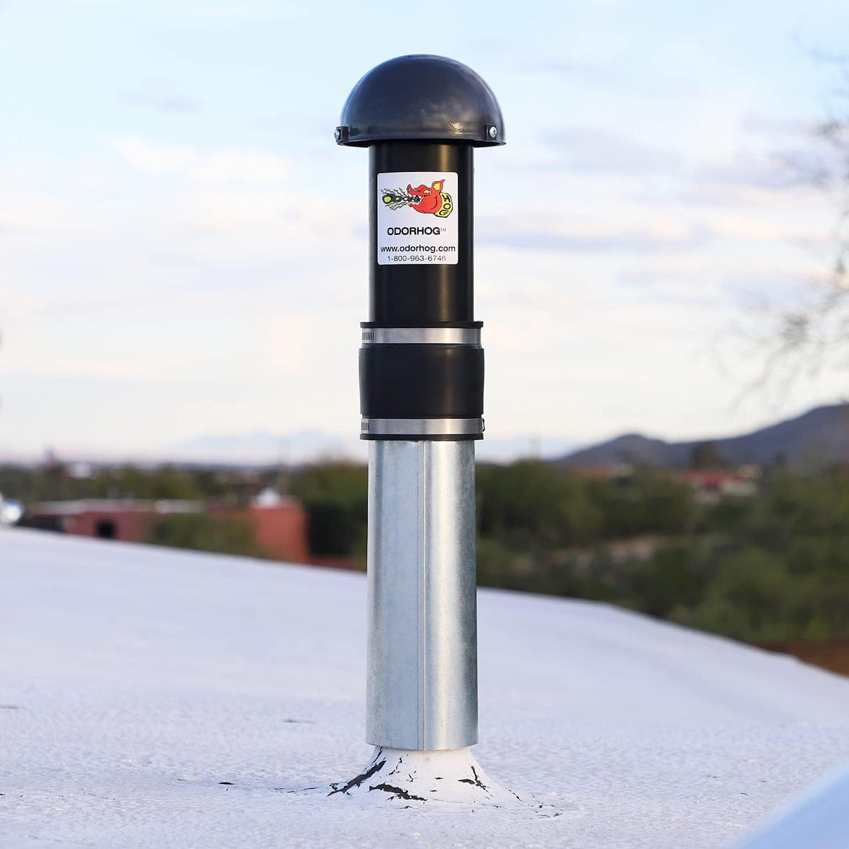 Black ABS Vent Stack Pipe Filter with Mushroom Cap N6684