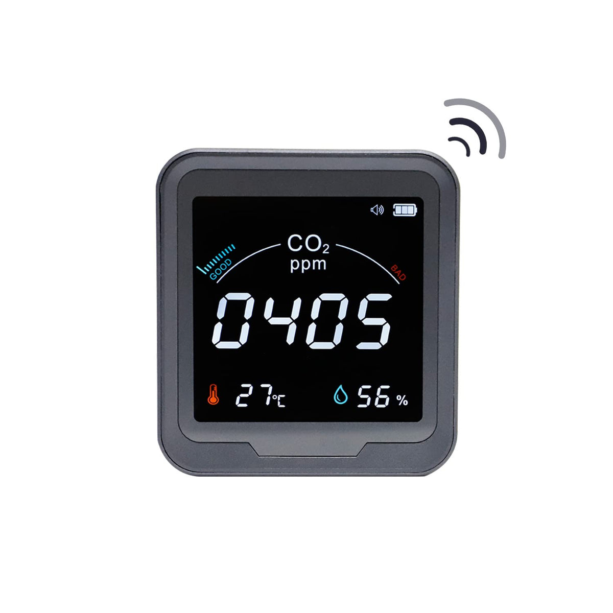 CO2 Monitor with Temperature and Relative Humidity, 400-5000ppm Range I19655