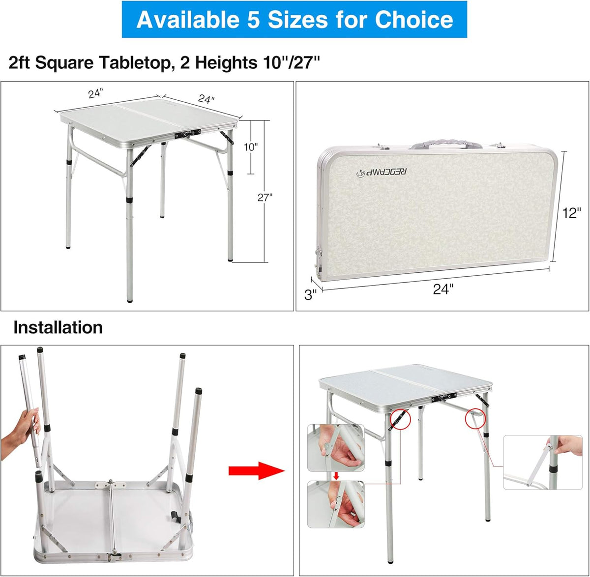 Folding Camping Table, 3ft Portable Aluminum Outdoor Table C46805