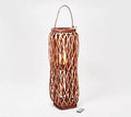 28x22 Square Wicker Lantern with Tiki Flame V2207