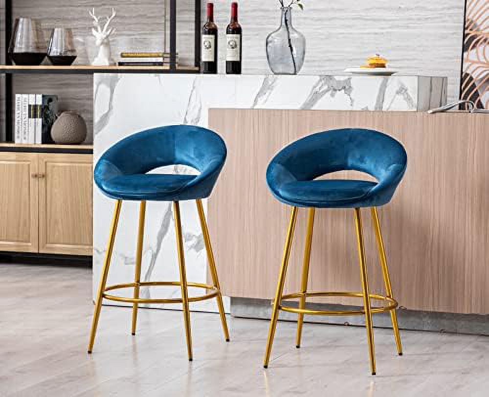 30" Velvet Stools with Gold Metal Legs N236041