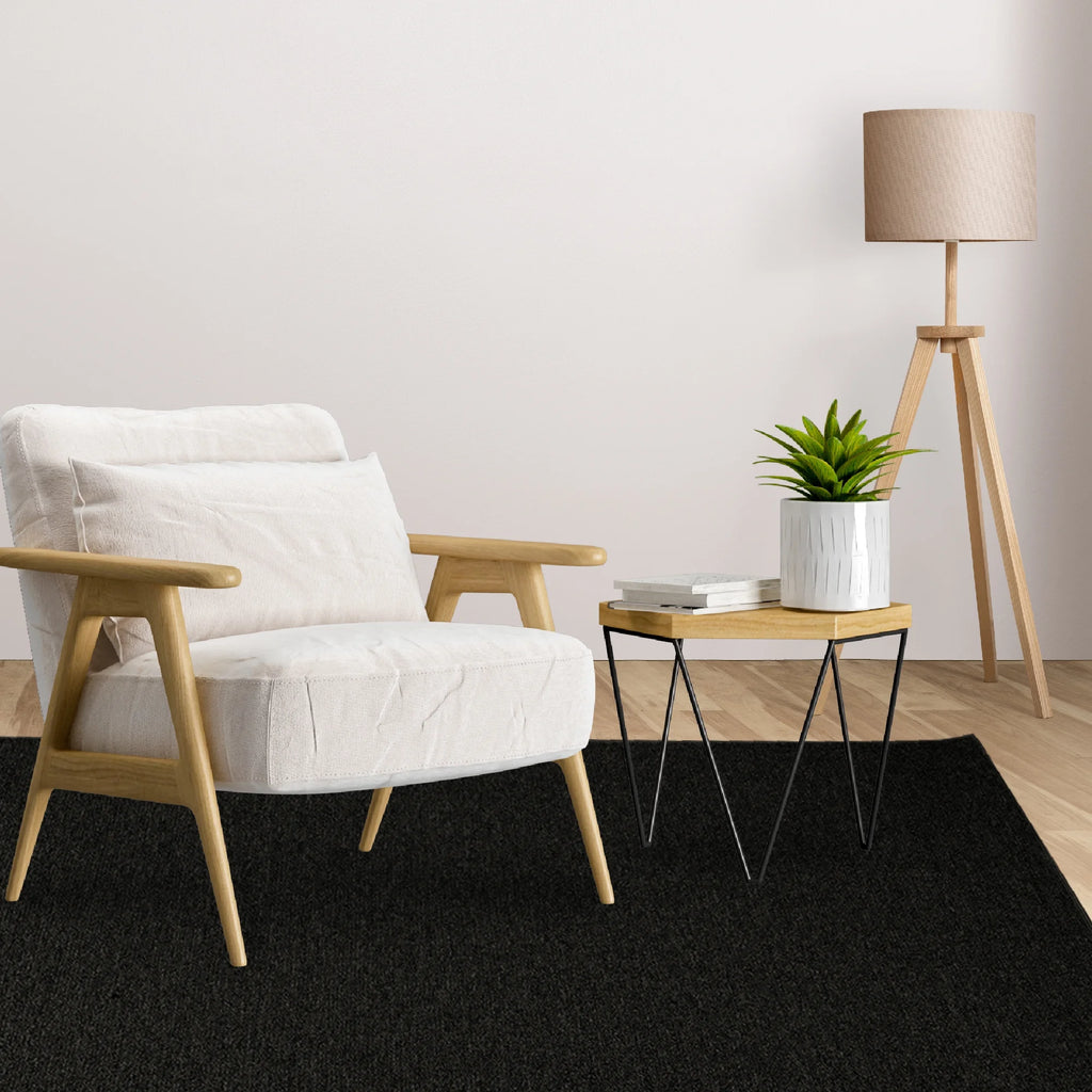 Black 5' x 8' Solid Color Area Rug M42203