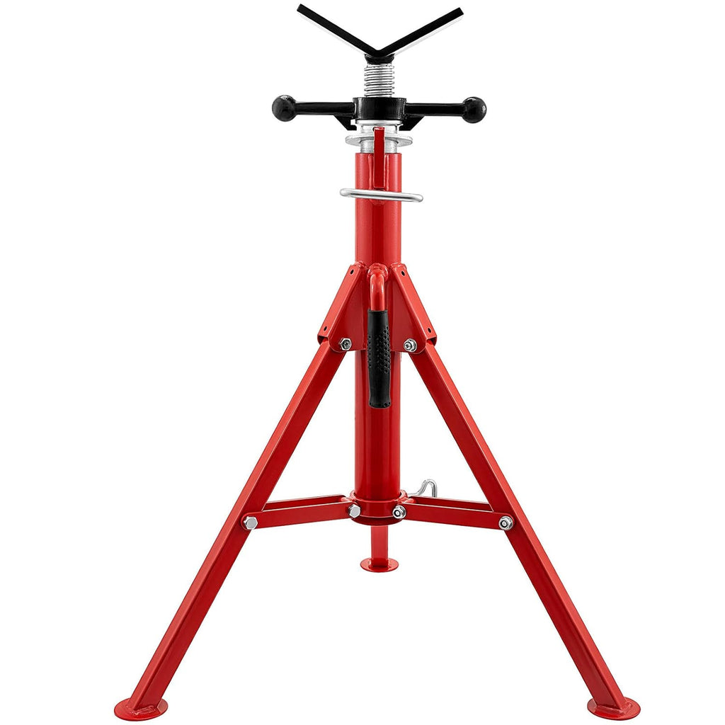 V Head Pipe Stand, Adjustable Height 24-42, 2500 lb. Load Capacity, Carbon Steel Y6498