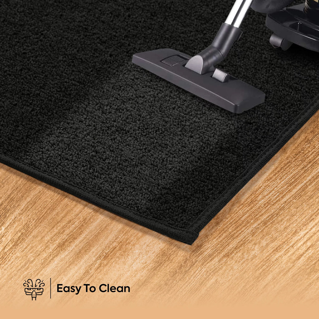 Black 5' x 8' Solid Color Area Rug M42203