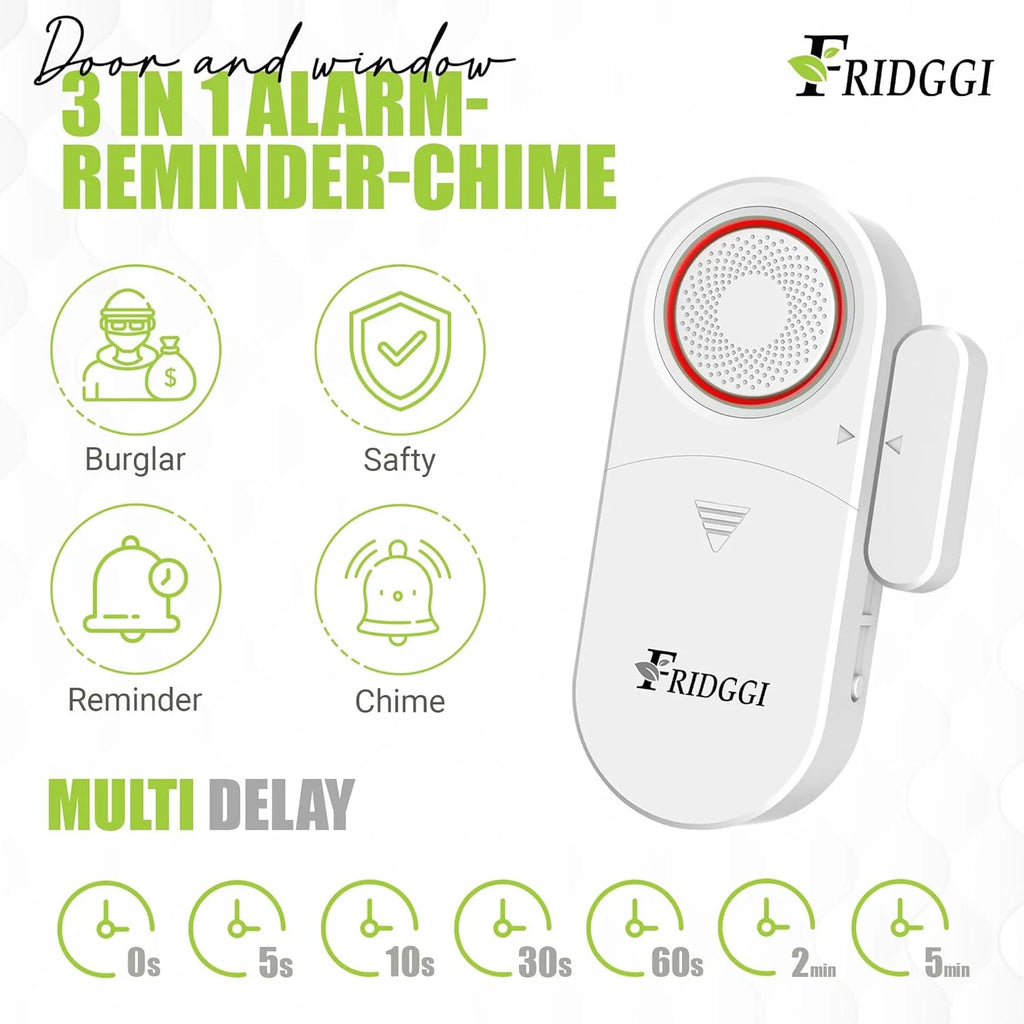3in1 Alarm Door Ajar Chime with Delay White B32344