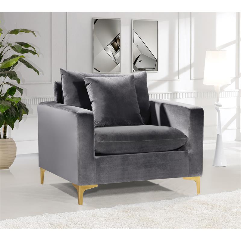 Gray Velvet 3-Piece Sofa Set P555