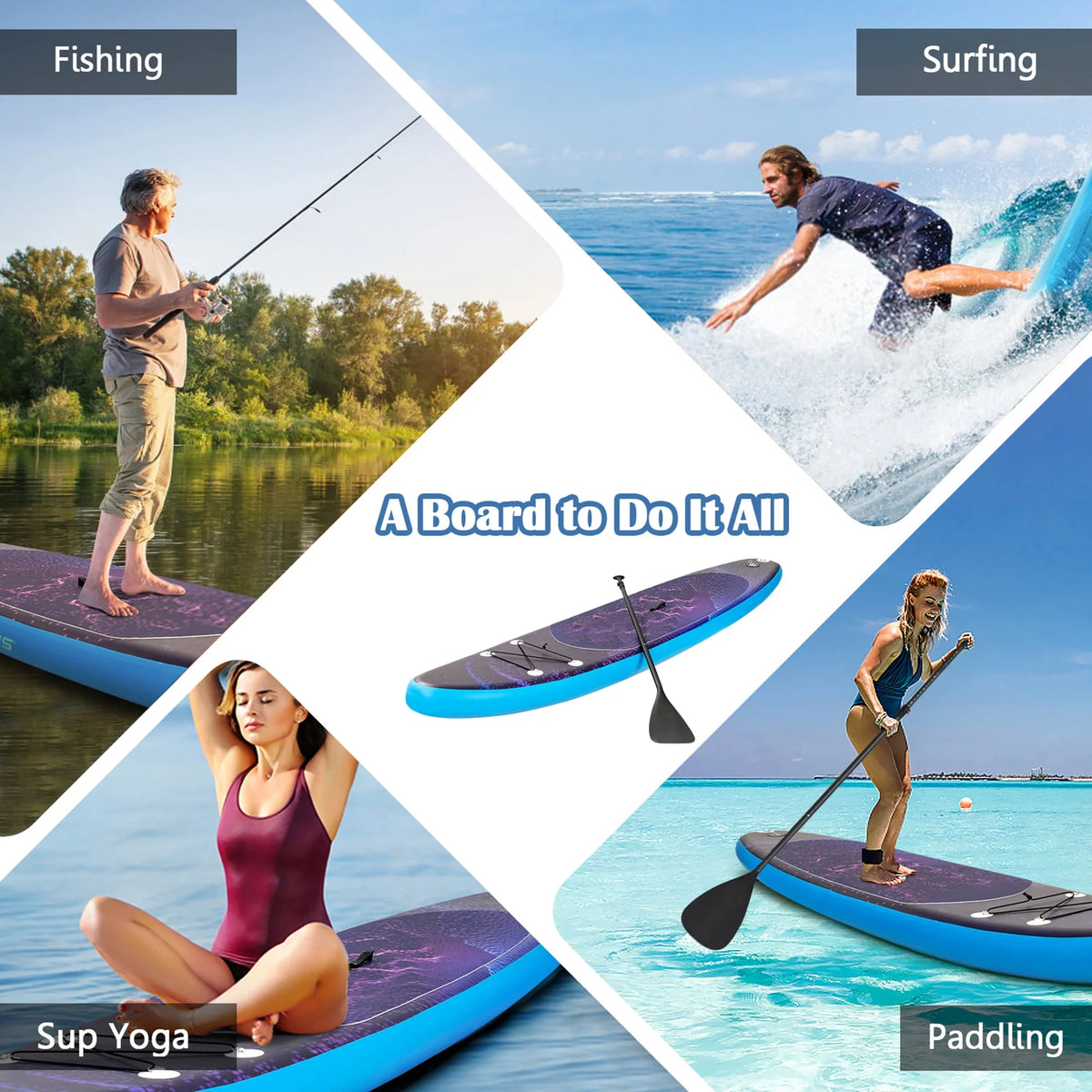 10.5 ft Inflatable Stand-Up Paddle Board Non-Slip Deck O4822