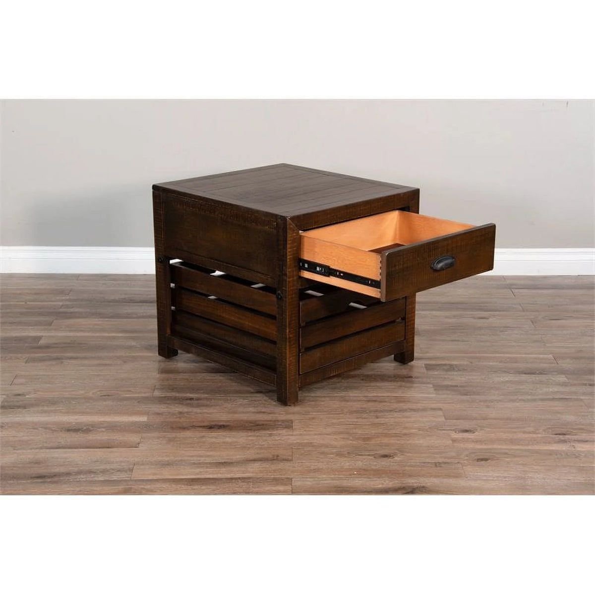 24" Mahogany Wood End Table Set of 2 D58609