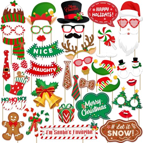 Christmas Photo Booth Props, 40Pcs Party Decorations R986