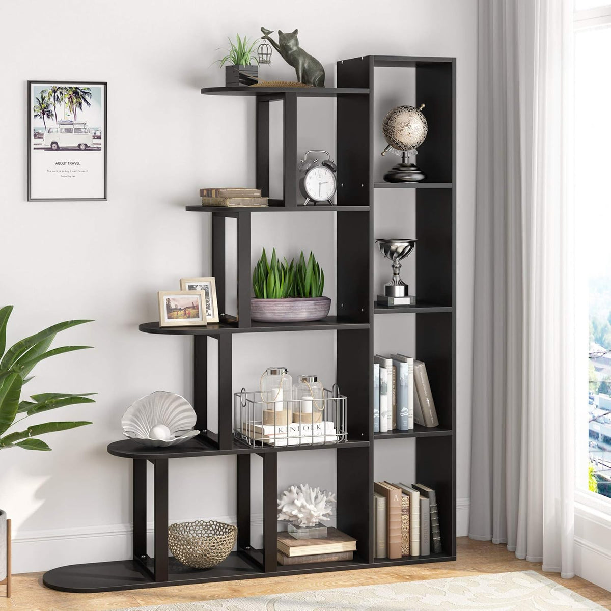 White 5-Tier Corner Ladder Shelf E5108
