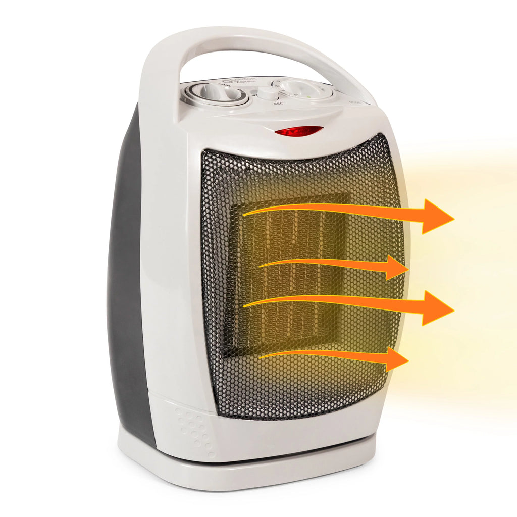 1,500-Watt Oscillating Ceramic Heater with Adjustable Thermostat V8434