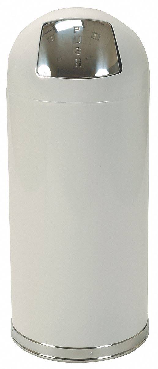White 15 gal Round Trash Can U1308