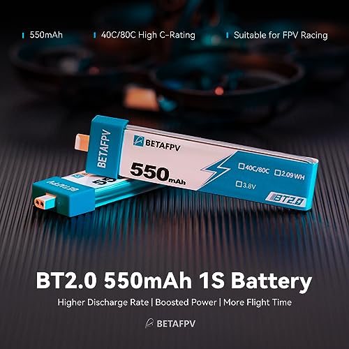 4pcs 550mAh 1S 3.8V Lipo Battery with BT2.0 Connector R1016