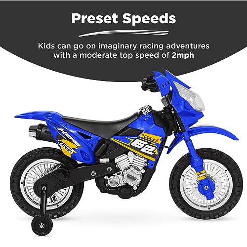 6V Kids Ride On Motorcycle with Training Wheels Black Q228