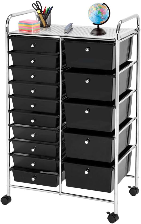 15-Drawer Rolling Organizer Cart, Multicolor, Pack of 2 A45821