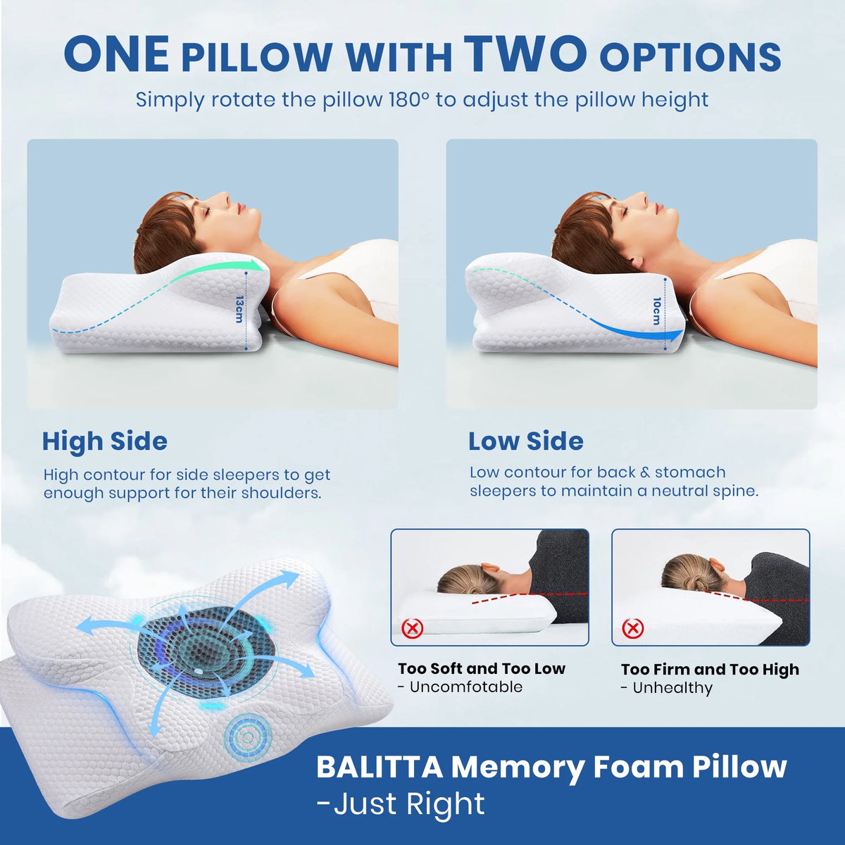 Memory Foam Pillow V6333