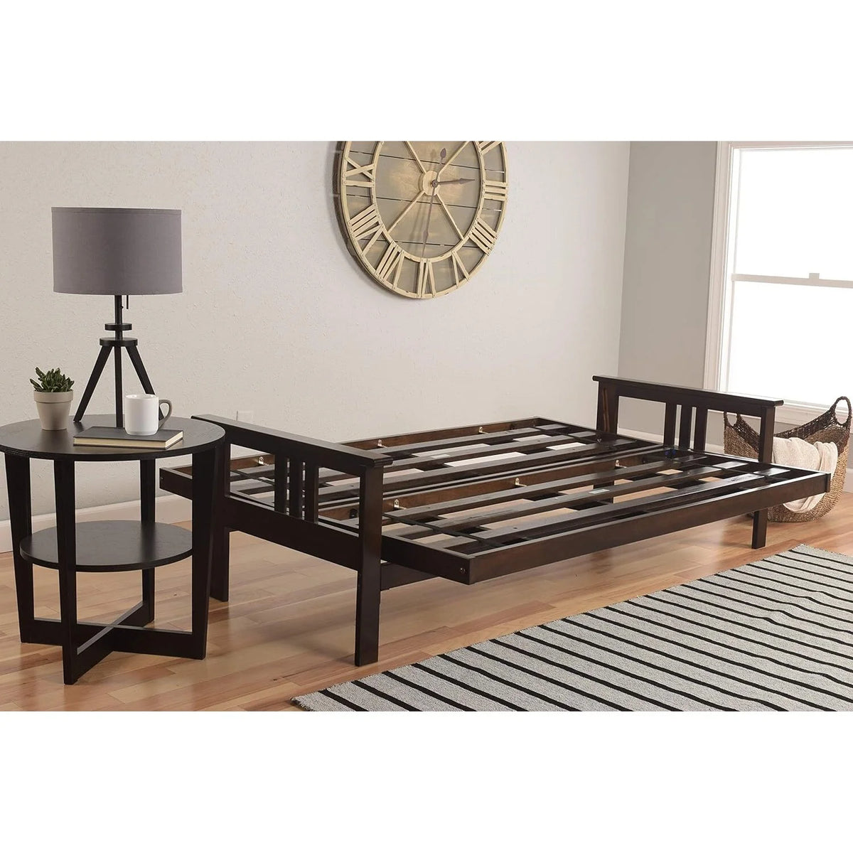 Espresso Finish Futon Frame with Saddle Mattress G880487