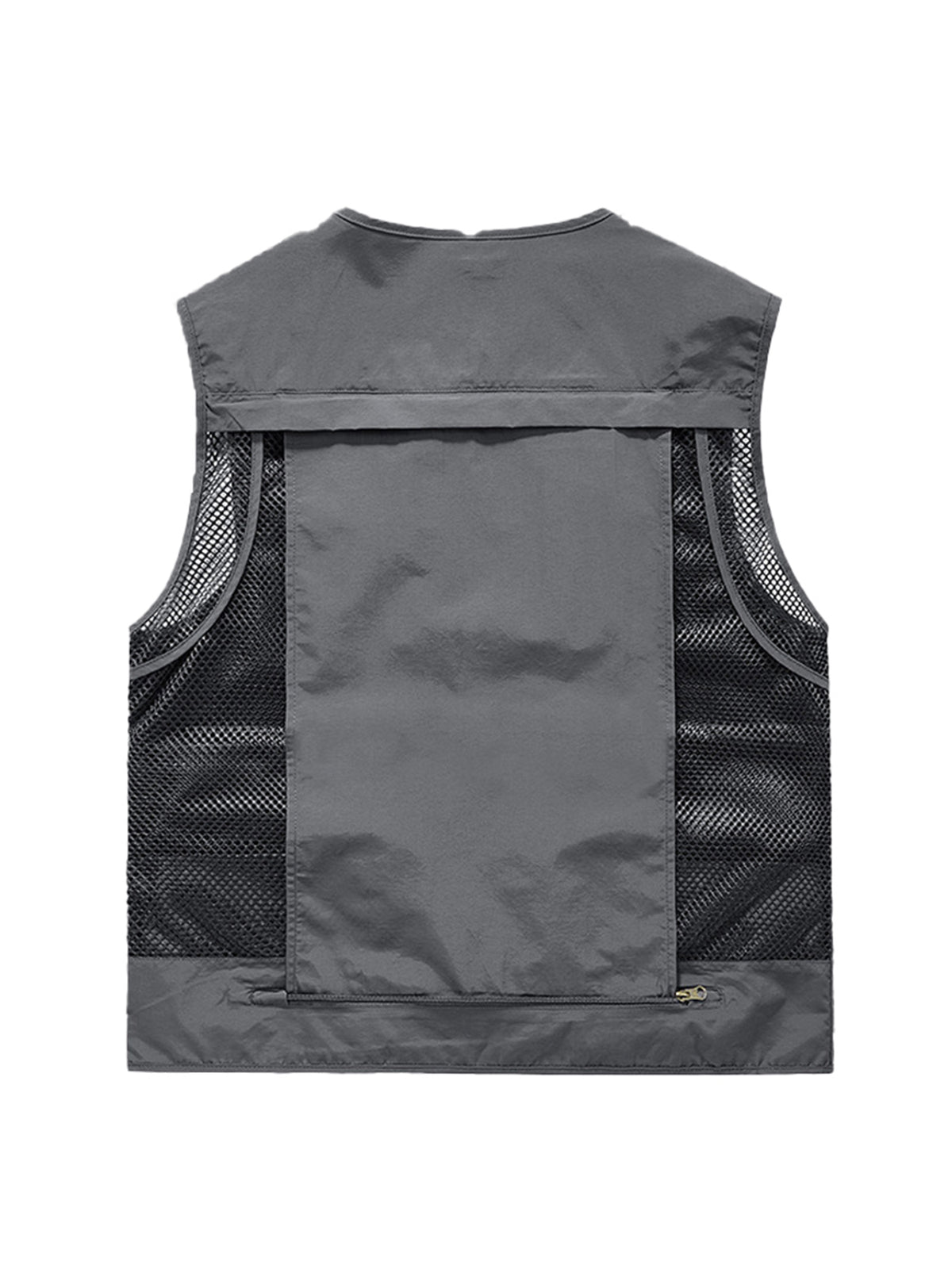 Grey Sleeveless Multi Pockets Fishing Travel Vest W2756
