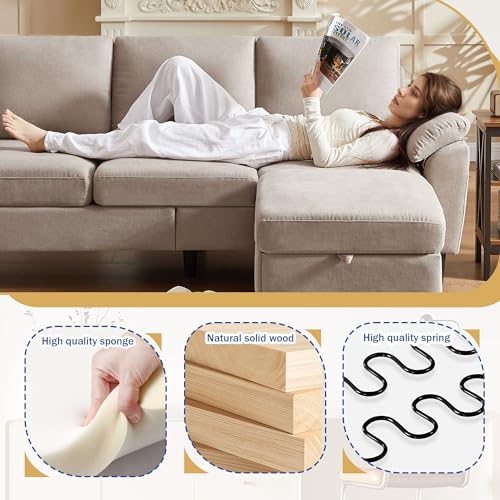 Light Grey Convertible Sectional Sofa X560655