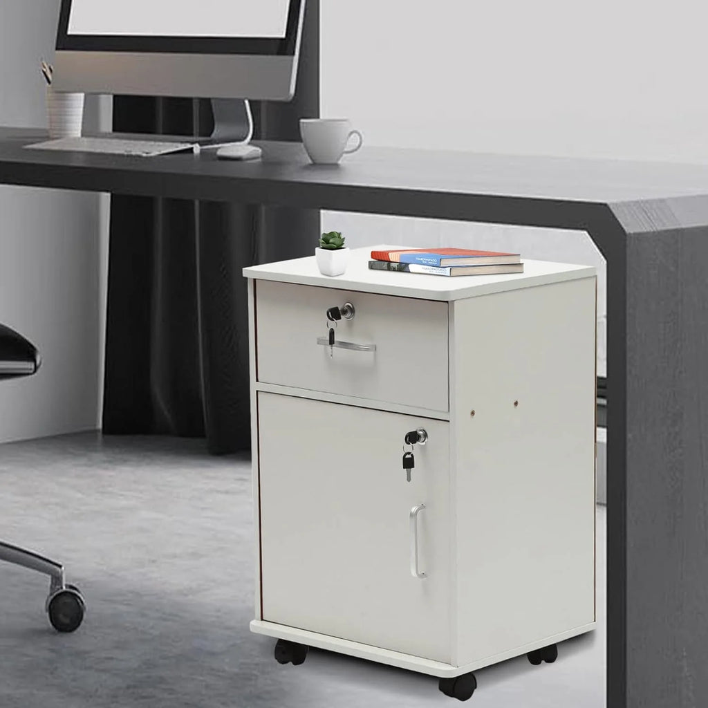 2-Tier Rolling File Storage Cabinet with Lock E600979