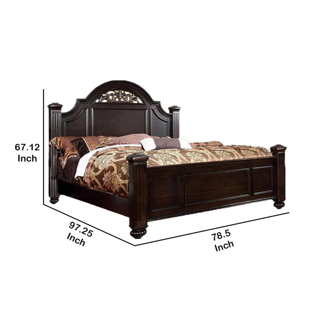 California King Wooden Bed with Bun Feet X780066