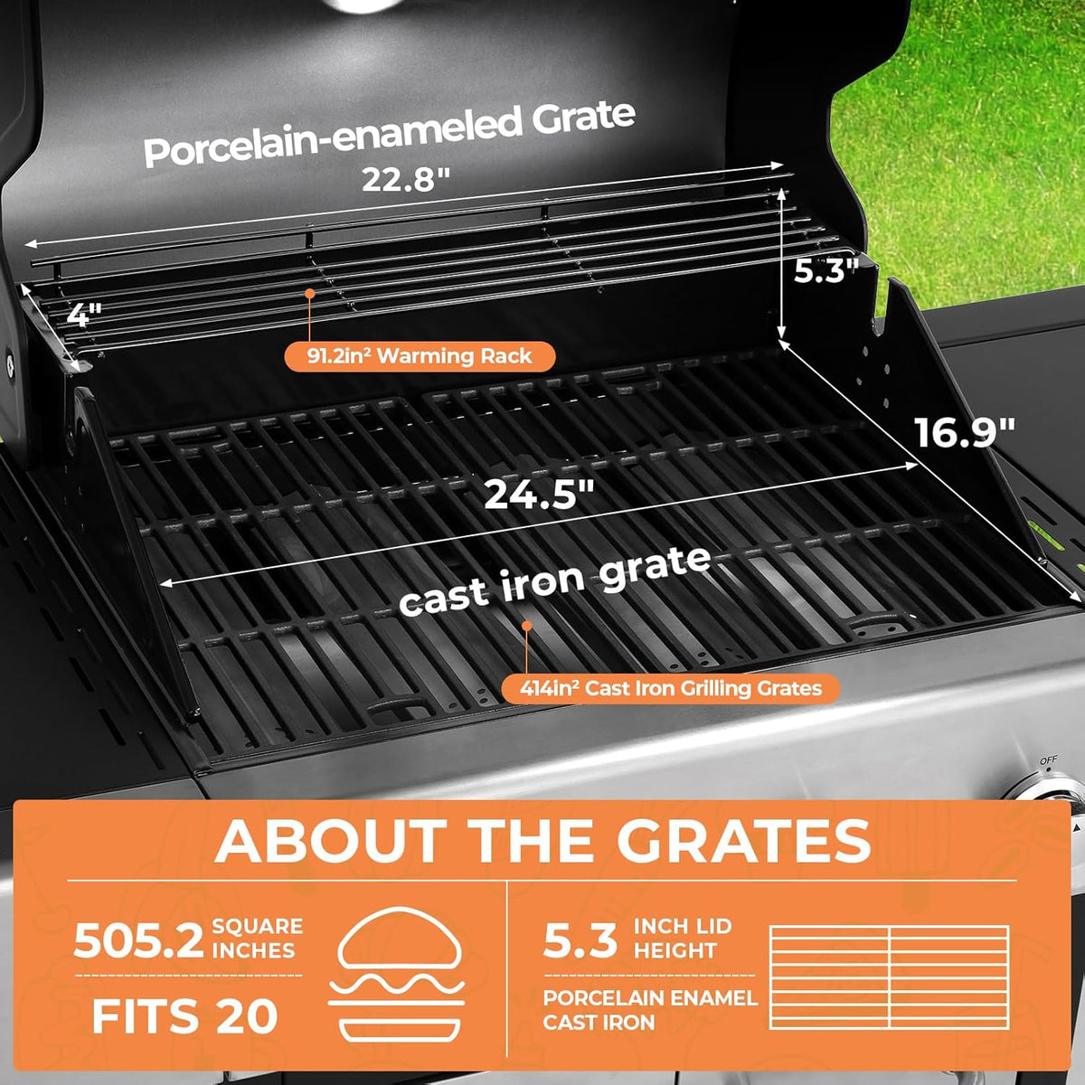4-Burner Stainless Steel Propane Gas Grill with Side Burner Z163264