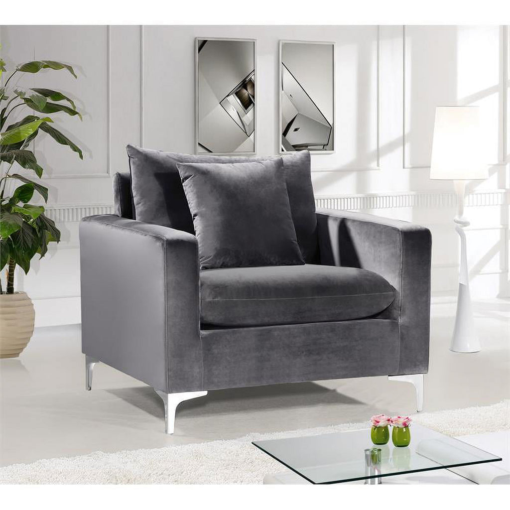 Gray Velvet 3-Piece Sofa Set P555