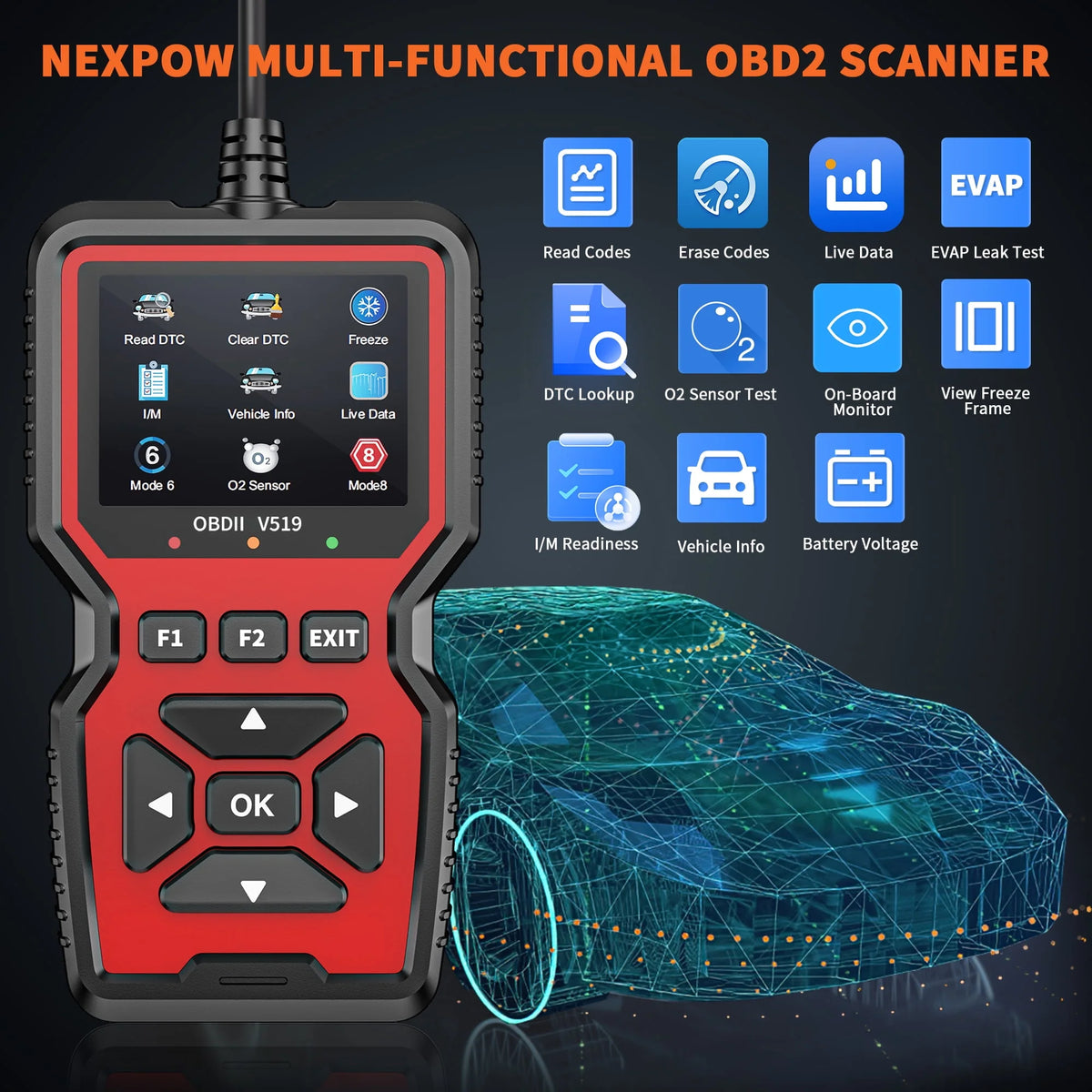 OBD2 Scanner Car Code Reader Diagnostic Tool R50923