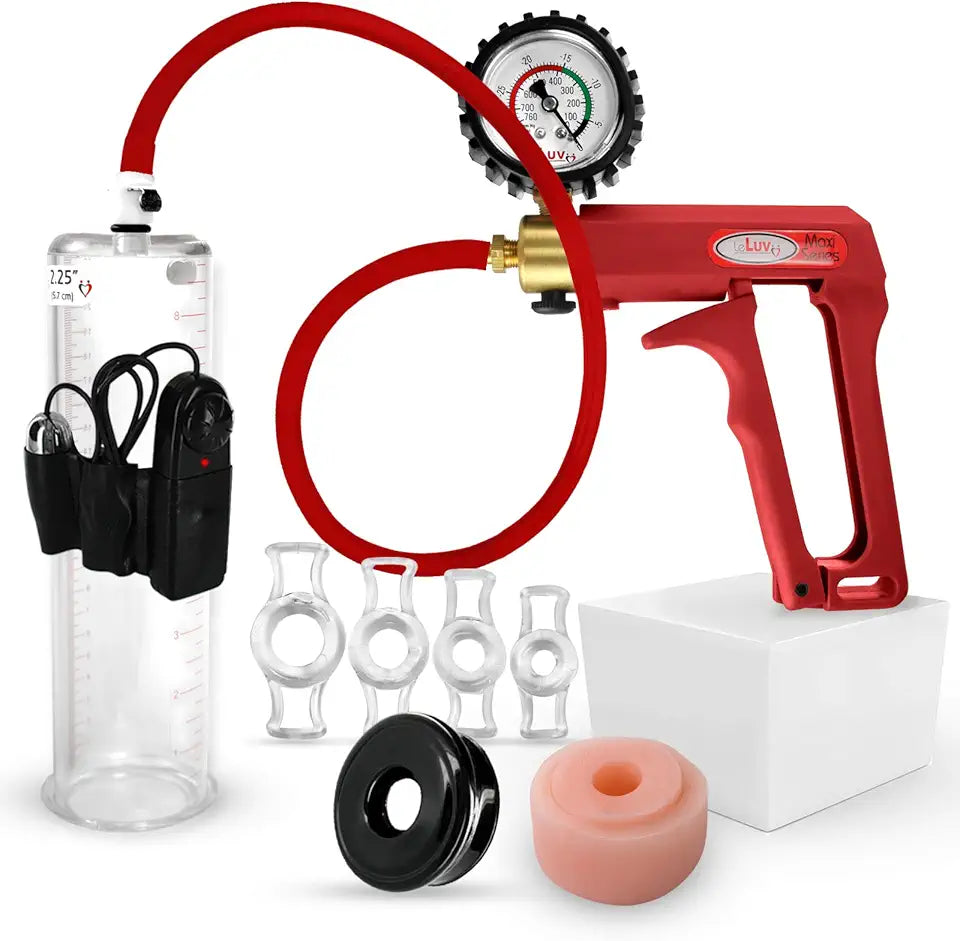 Vibrating Penis Pump with Gauge and Silicone Hose U65568