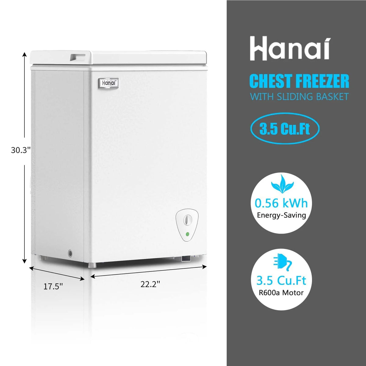 3.5 Cubic Chest Freezer with Storage Basket O439145