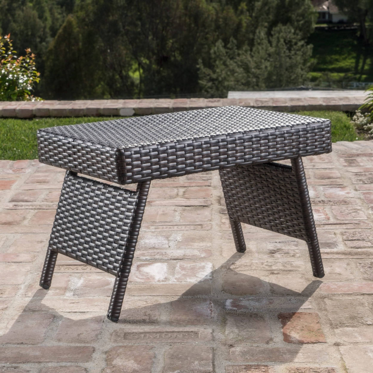 Gray 3-Piece Outdoor Wicker Chaise Lounge Set N34273