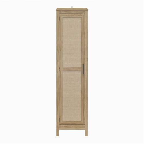 Black Oak 1-Door Tall Cabinet I556
