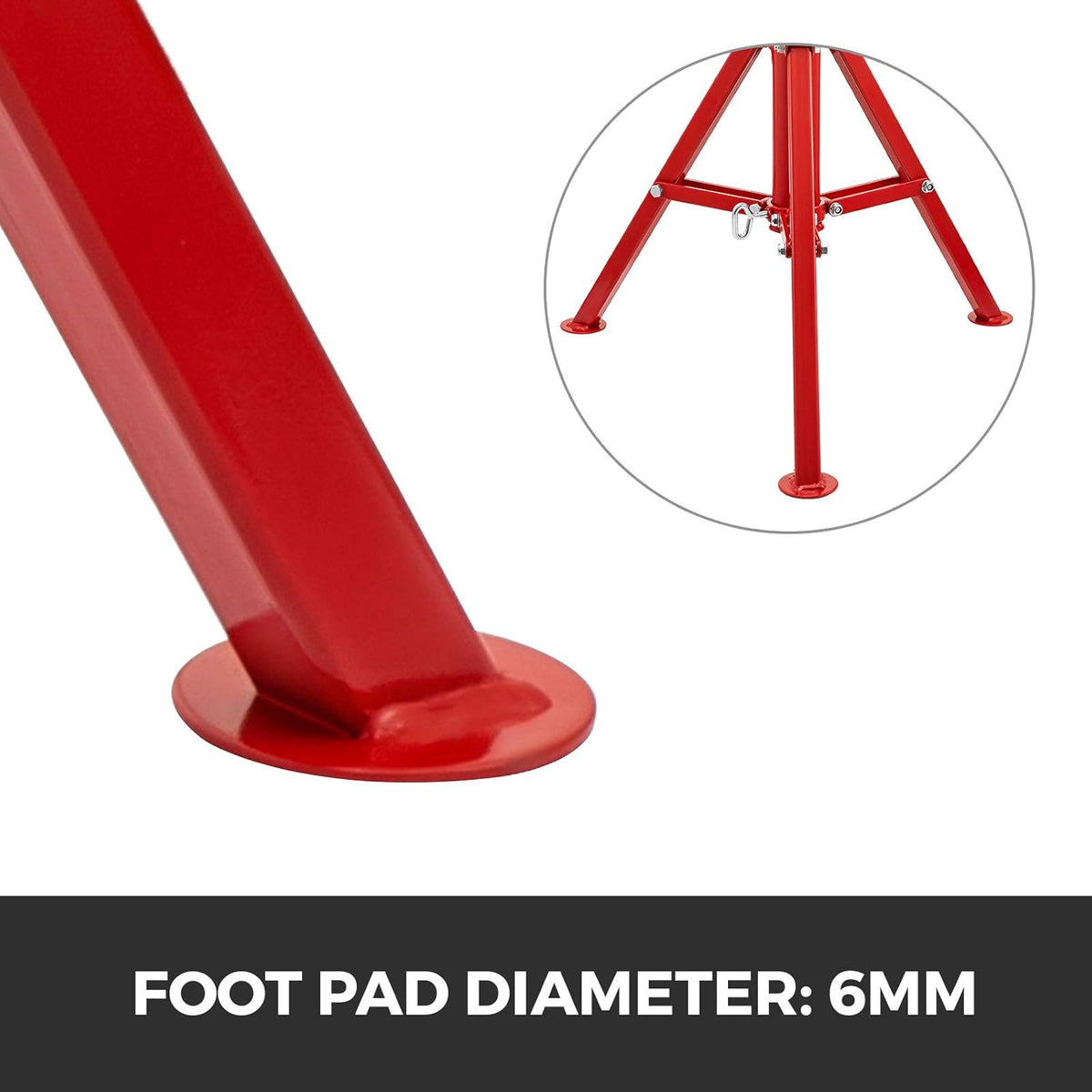 V Head Pipe Stand, Adjustable Height 24-42, 2500 lb. Load Capacity, Carbon Steel Y6498