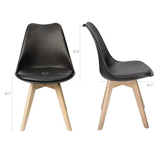 Black Upholstered Side Chair Set of 4 W7303