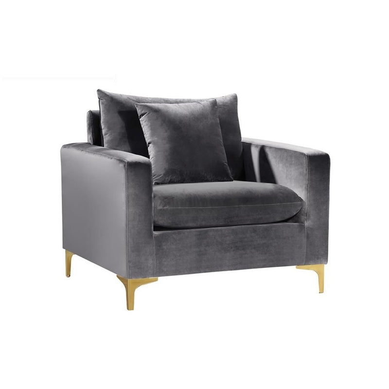 Gray Velvet 3-Piece Sofa Set P555