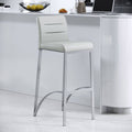 Grey Bar Stool with Metal Base F131
