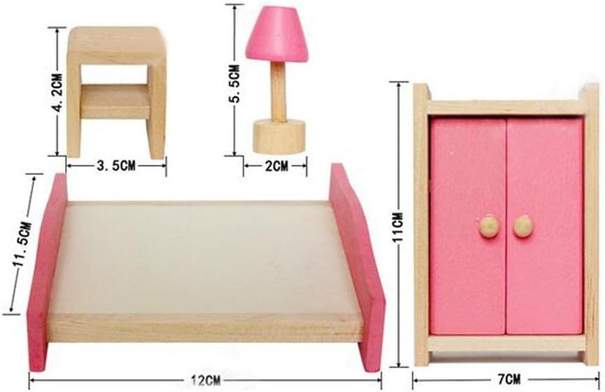Pink Wooden Dollhouse Furniture Set G59138