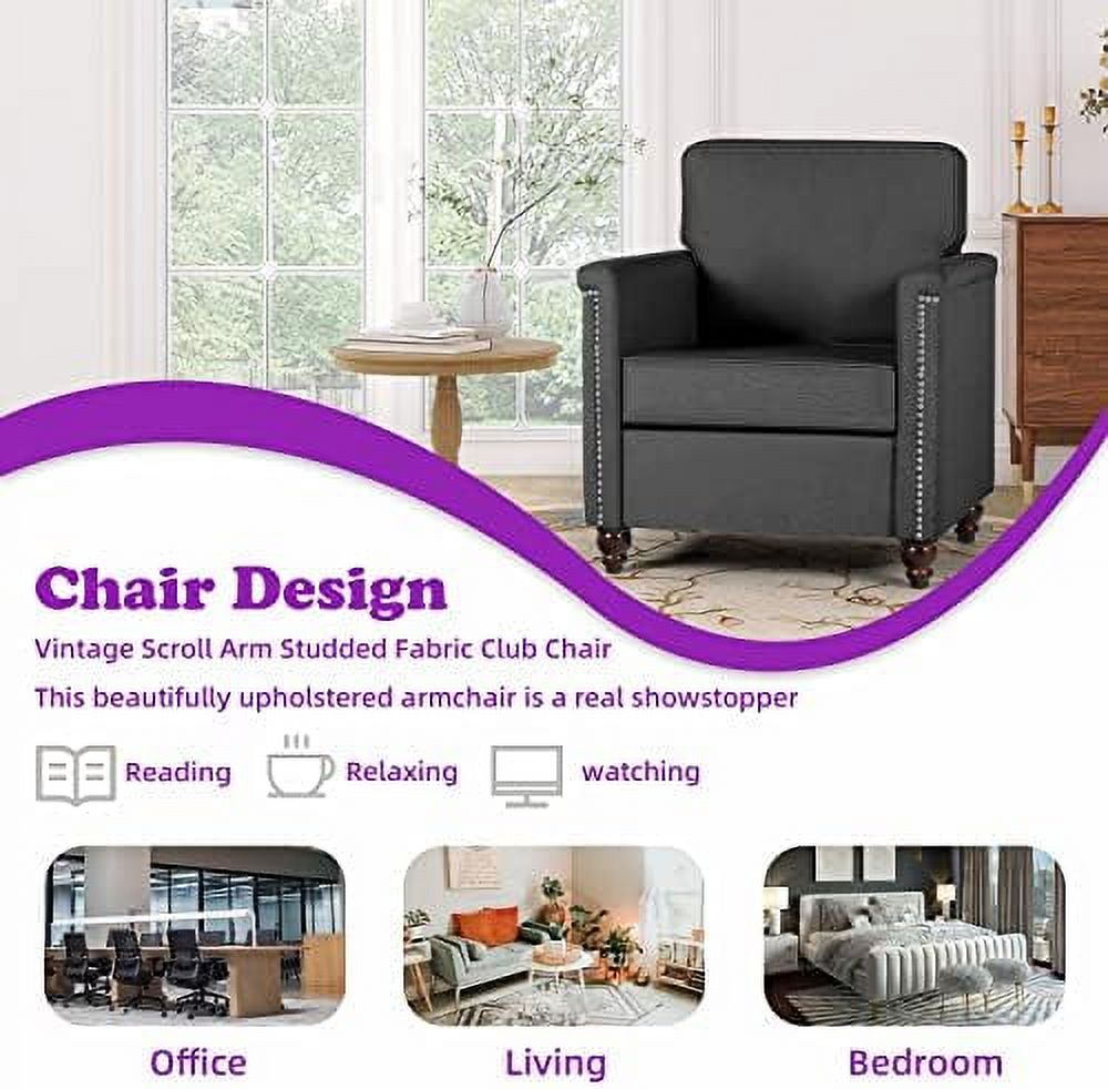 Beige Upholstered Linen Accent Chair Z73888