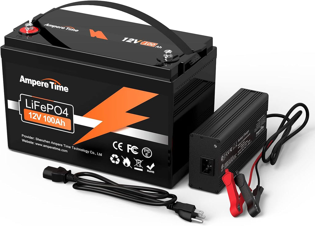 12V 100Ah LiFePO4 Battery with 14.6V 10A Lithium Battery Charger C4319