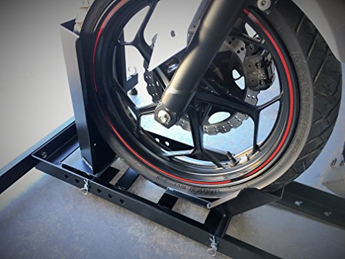 Adjustable Motorcycle Wheel Chock Stand Heavy Duty 1800lb I65623